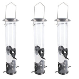 AB Tools 3Pk Large Deluxe Bird Feeder Seed Holder Hanging Feeding Station Wild Birds - thumbnail 1