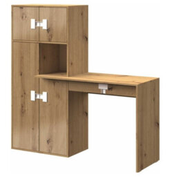 Index 11 Modern Office Desk Artisan Oak And Artisan Oak Gloss Workstation With Storage Cabinets And Stylish Handles - thumbnail 2