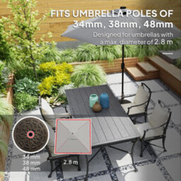 Outsunny 21Kg Resin Garden Parasol Base Umbrella Stand With Wheels - thumbnail 4