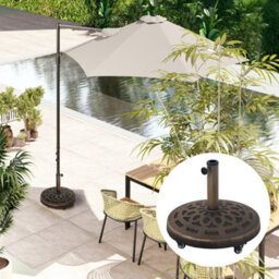 Outsunny 21Kg Resin Garden Parasol Base Umbrella Stand With Wheels - thumbnail 9