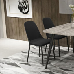 Core Products Aspen Pair Of Black Plastic Duo Dining Chairs - Wraparound Seat With Black Metal Legs - thumbnail 4