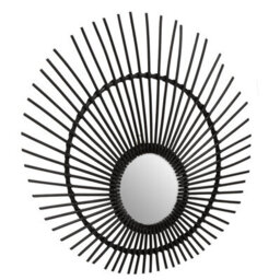 Orsina Black Natural Rattan Wall Mirror, Wood Wall Mirror, Beaitiful Mirror In Wooden Frame, Rattan Wall Mirror - thumbnail 4