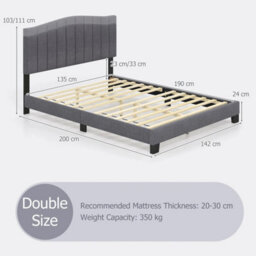 Modern Upholstered Double Bed Frame Bedroom Platform Bed - thumbnail 2