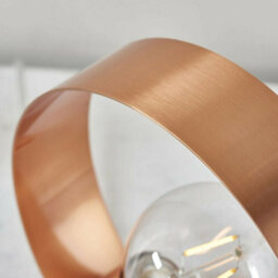 Modern Sleek Table Lamp Light Brushed Copper Metal Hoop Shade Industrial Chic - thumbnail 3