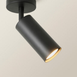 Valuelights Taylor Matte Black Tube Single Adjustable Ceiling Spotlight And Bulb - thumbnail 3