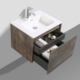 Plum&clay Rigel Metallic Wall Hung Bathroom Vanity Unit With White Basin (W)600mm (H)450mm - thumbnail 8