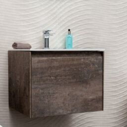 Plum&clay Rigel Metallic Wall Hung Bathroom Vanity Unit With White Basin (W)600mm (H)450mm - thumbnail 2