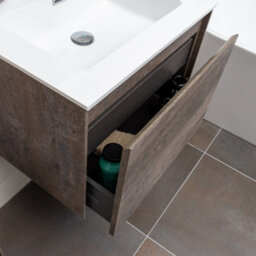 Plum&clay Rigel Metallic Wall Hung Bathroom Vanity Unit With White Basin (W)600mm (H)450mm - thumbnail 5