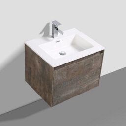 Plum&clay Rigel Metallic Wall Hung Bathroom Vanity Unit With White Basin (W)600mm (H)450mm - thumbnail 7