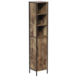 Lana Tall Matt Brown Single Freestanding Bathroom Cabinet (H)172Cm (W)33Cm