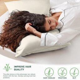 Bedlooms Satin Silk Pillowcase Ivory Pair - Anti Wrinkle Pillow Covers For Hair & Skin Friendly Pillowcases Bedding Set 50X75 Cm - thumbnail 8