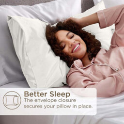 Bedlooms Satin Silk Pillowcase Ivory Pair - Anti Wrinkle Pillow Covers For Hair & Skin Friendly Pillowcases Bedding Set 50X75 Cm - thumbnail 3