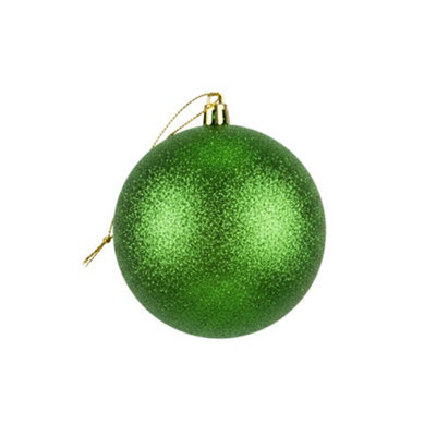 Shatchi 20Cm Dark Green Glitter Christmas Bauble - Christmas Tree & Home Décor Ornament - image 1