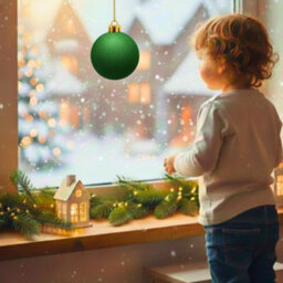 Shatchi 20Cm Dark Green Glitter Christmas Bauble - Christmas Tree & Home Décor Ornament - thumbnail 9