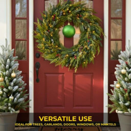 Shatchi 20Cm Dark Green Glitter Christmas Bauble - Christmas Tree & Home Décor Ornament - thumbnail 5