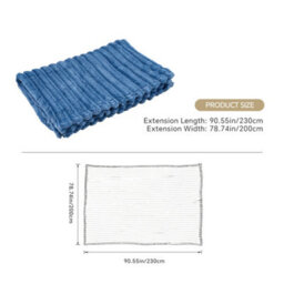 Thehotsale Flannel Super Soft Warm Reversible Fluffy Striped Throw Blanket Blue 150Cm W X 100Cm D Livingroom Bedroom Patio - thumbnail 8
