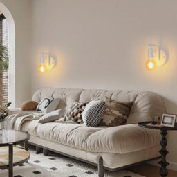 2X Industrial Wall Lamp White Metal Wall Light Vintage E27 Sconces Hallway Room - thumbnail 8