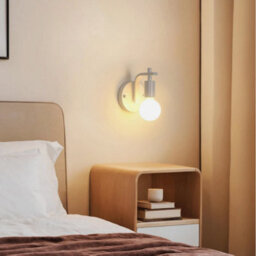 2X Industrial Wall Lamp White Metal Wall Light Vintage E27 Sconces Hallway Room - thumbnail 6