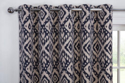 Sundour Marrakech - Fully Lined Floral Curtains - Eyelet - Polycotton (Navy, 46'' X 90'' - 117Cm X 229Cm (Pair)) - thumbnail 2
