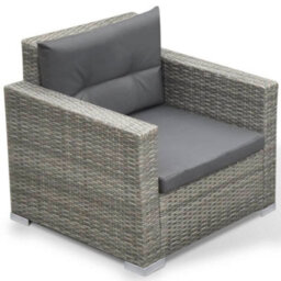 Walplus 6 Piece Garden Lounge Set With Cushions Poly Rattan Grey - thumbnail 6