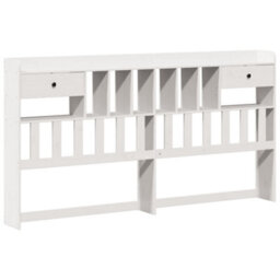 Berkfield Bookcase Bed Without Mattress White 180X200Cm Super King Solid Wood Pine - thumbnail 7