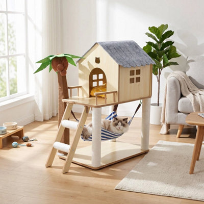 Cat House Cat Villa With Cushion Hammock Sisal Coconut Scratcher - image 1