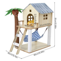 Cat House Cat Villa With Cushion Hammock Sisal Coconut Scratcher - thumbnail 2