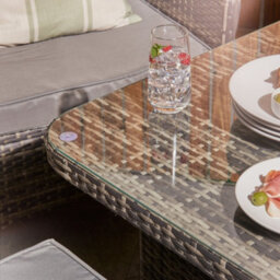 Home Treats Rattan Dining Set 7 Seater Deluxe Patio Furniture Set & Protective Cover - thumbnail 7