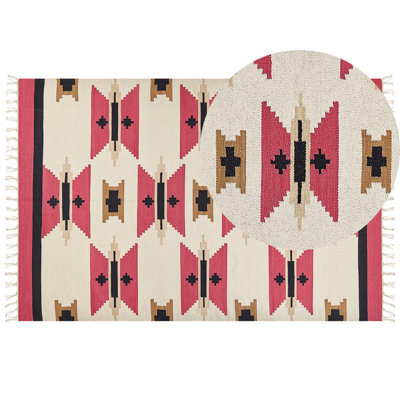 Beliani Rug Garni Multicolour 200 X 300 Cm Cotton Kilim - image 1
