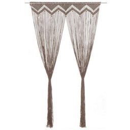 Berkfield Practical Macrame Curtain Taupe 140X240 Cm Cotton