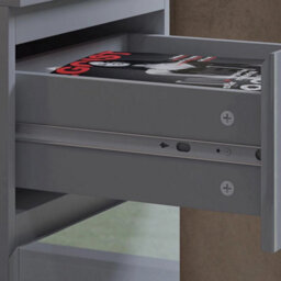 High Gloss Grey 4 Drawer Chest Bedroom Bedside Storage Unit - thumbnail 2