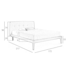 Angel Cerda Elegant Grey Fabric Tufted Bed For Modern Bedrooms - thumbnail 7