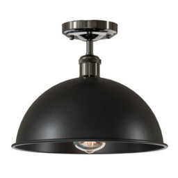 Industrial-Semi Flush Mount Ceiling Light Metal 30Cm Dome Lampshade Mini Pendant Lighting  For Living Room - thumbnail 1