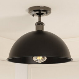 Industrial-Semi Flush Mount Ceiling Light Metal 30Cm Dome Lampshade Mini Pendant Lighting  For Living Room - thumbnail 2