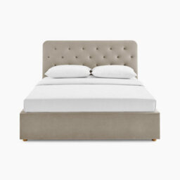 Furniturebox Uk Hayden Taupe Velvet Ottoman Double Bed Frame - thumbnail 3