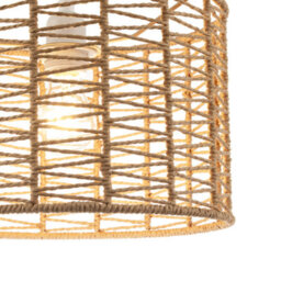 Happy Homewares Classic Twisted Brown Paper Pendant Light Shade With Strapped Design - thumbnail 5