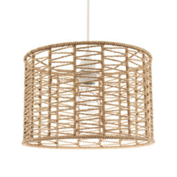 Happy Homewares Classic Twisted Brown Paper Pendant Light Shade With Strapped Design - thumbnail 1