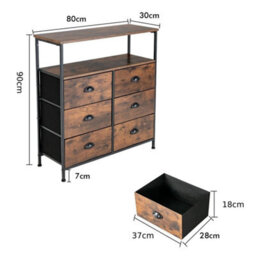 2-Tier Fabric Storage Organizer Chest Of Drawers 6 Drawers Dresser Organizer - thumbnail 2