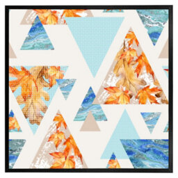 "Andrew Lee Triangles With Maple, Oak Leaves, Marble (Picutre Frame) / 30X30"" / White" - thumbnail 8