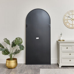 Melody Maison Large Black Arched Wall / Leaner Mirror - 180Cm X 80Cm - thumbnail 5
