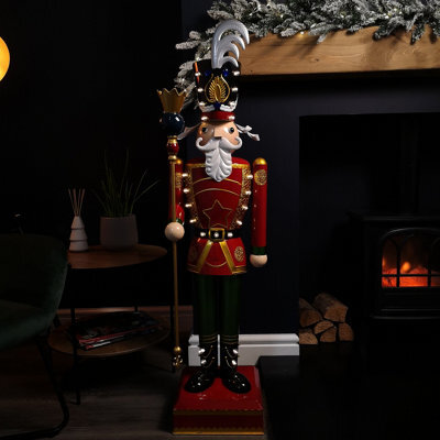 Samuel Alexander 119Cm Light Up Nutcracker Soldier Led Christmas Wooden Ornament Home Decoration - image 1