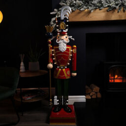 Samuel Alexander 119Cm Light Up Nutcracker Soldier Led Christmas Wooden Ornament Home Decoration - thumbnail 1