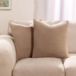 OHS 2 Pack Matte Velvet Filled Cushion Covers, Natural - 45 X 45Cm - thumbnail 9