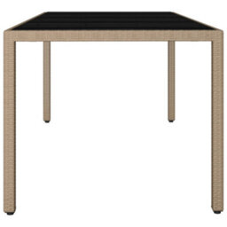 Walplus Garden Table With Glass Top Beige Poly Rattan&tempered Glass - thumbnail 4