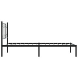 Berkfield Metal Bed Frame Without Mattress With Headboard Black 107X203Cm - thumbnail 5