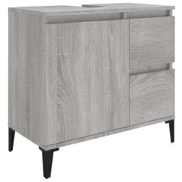 Berkfield 3 Piece Bathroom Cabinet Set Grey Sonoma Engineered Wood - thumbnail 5