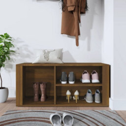 Berkfield Elegant Shoe Cabinet Brown Oak 100X35X45 Cm Engineered Wood - thumbnail 3