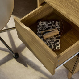 Sweeek - 2-Drawer Desk With Vintage Walnut Effect Nepal Ash Effect 120X48X75 Cm - thumbnail 6