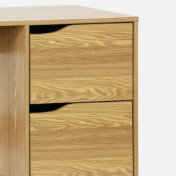 Sweeek - 2-Drawer Desk With Vintage Walnut Effect Nepal Ash Effect 120X48X75 Cm - thumbnail 3