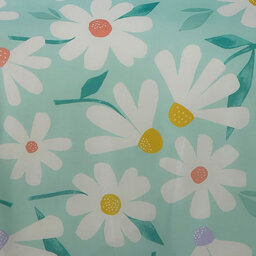 Fusion Daisy Retro Daisy Print Peach Textured Duck Egg Duvet Cover Set - thumbnail 3